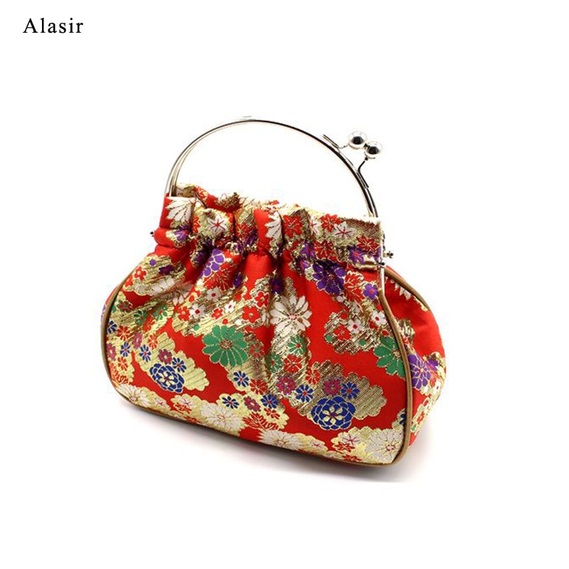 Alasir Damask Wallet Ladies Clip Silk Bag Chinese Style Cheongsam Handbags Women Evening Clutches Handmade Vintage Bucket Bag