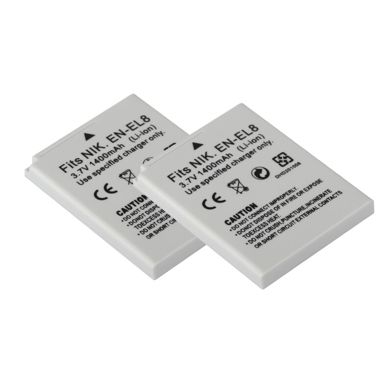 EN EL8 ENEL8 Battery 1400mAh for Nikon COOLPIX P1 P2 L1 L2 S1 S2 S3 S4 S5 S6 S7 S7C S8 S9 S51 S50 S52 EN-EL8 Camera Batteries: 2 Battery