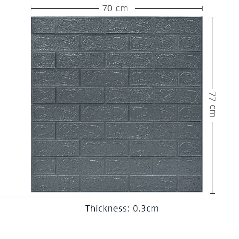 Paneles autoadhesivos 3D para pared, papel tapiz autoadhesivo, adhesivos para el salón, dormitorio, habitación de niños, papeles de ladrillo, decoración del hogar, 12 Uds.: Gray-black