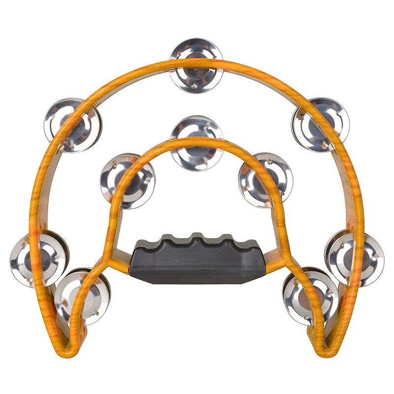 Håndholdt tamburin abs tromleklokke dobbeltrækker rangle percussion musikalsk uddannelsesinstrument
