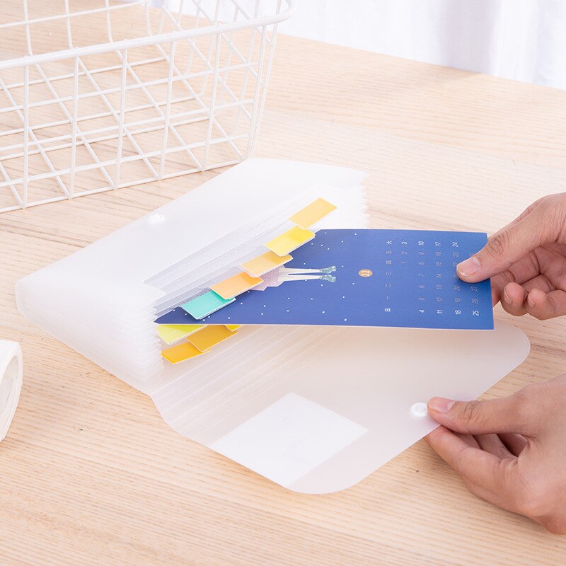 A6 File Folder Document Organizer Plastic Receipt File Expanding Wallet 13 Pockets Bill Paper Holder School Office Supplies