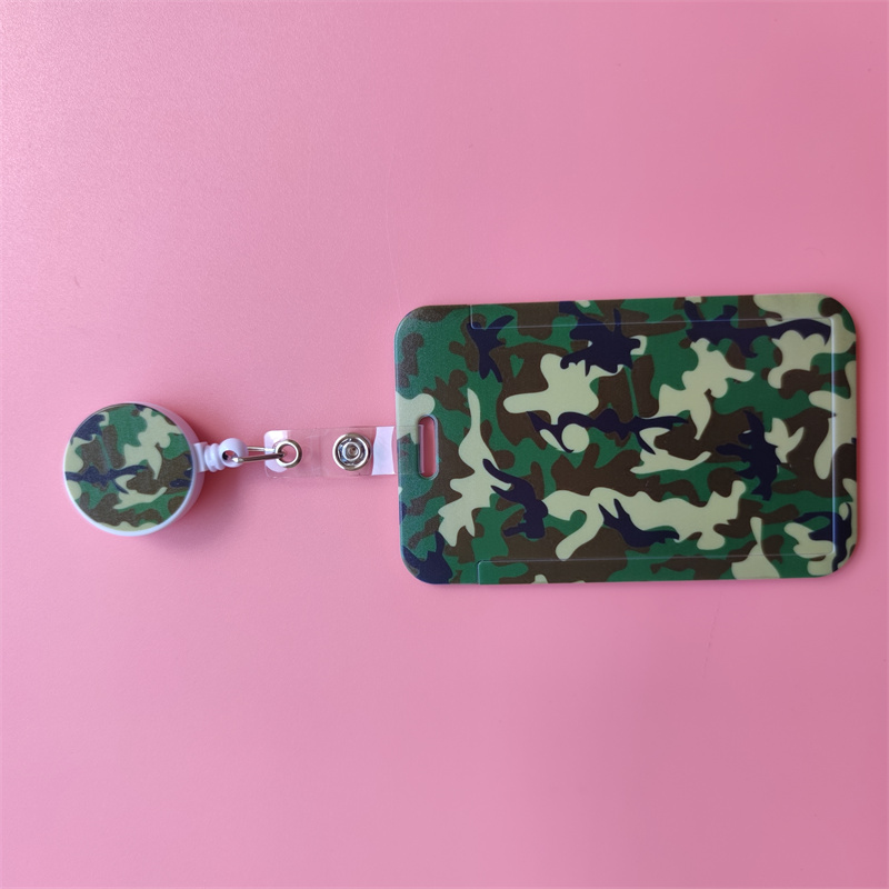 Men's Camouflage Card Case Lanyard ID Badge Holder Bus Card Cover Door Card Credit Card Holders Neck Strap: Black&Red