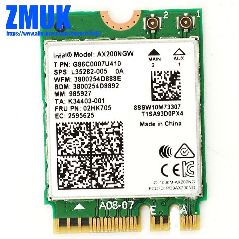 Int Dual Band 2400Mbps AX200NGW WiFi Card For Lenovo Yoga C940-15IRH Laptop,P/N 02HK705 SW10M73307