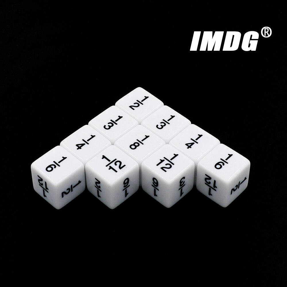 Herramienta de enseñanza auxiliar, símbolo de dados de fracción acrílica, agregar restar, multiplicar, dividir, aritmética, cubo matemático, 10 unids/paquete