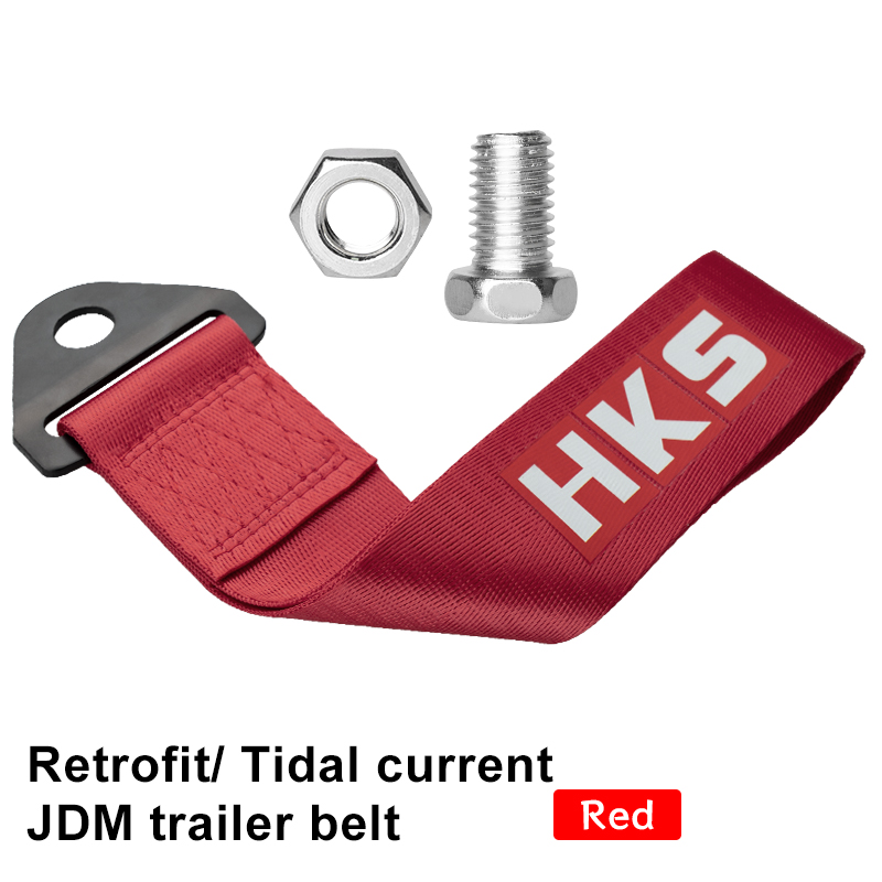 Nuovo stile JDM Racing Ropes Hook traino High Srtengh Nylon Car Bumper Rope gancio di traino universale HKS Tow Rope Strap Car decorativo: WHITE