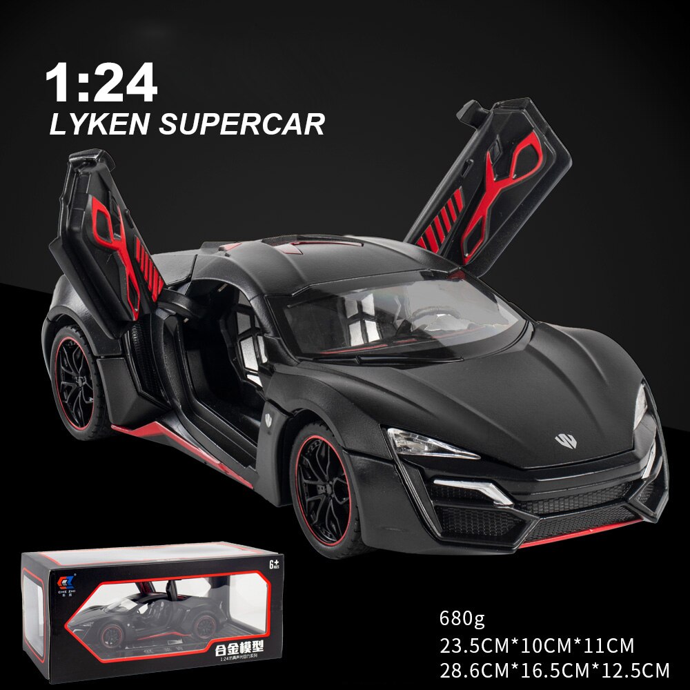 1:24 1:32 Lykan Hypersport In Lega Modello di Auto Giocattoli Pressofusi E Veicoli Auto giocattolo In Metallo Collezione Del Capretto Giocattoli Per Bambini Regali Veloce-Fast And Furious: Black send box Z