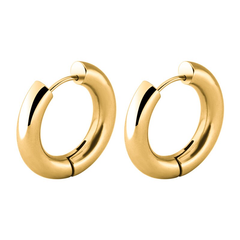 Pendientes geométricos simples para hombre y mujer, aretes de acero inoxidable, joyería masculina de 10MM/12MM/14MM/16MM/20MM