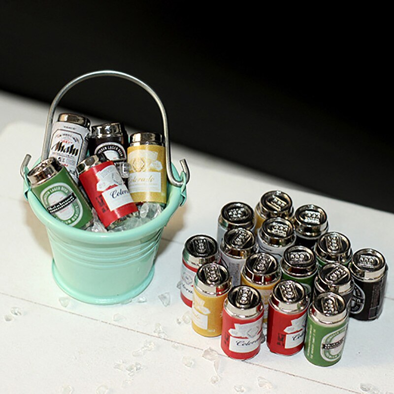 6 Stks/set Schattige Mini Pop Bier Blikjes Voor Miniatuur Poppenhuis Keuken Wijn Drinken Pretend Play Voedsel Voor Blyth Barbies pop Keuken