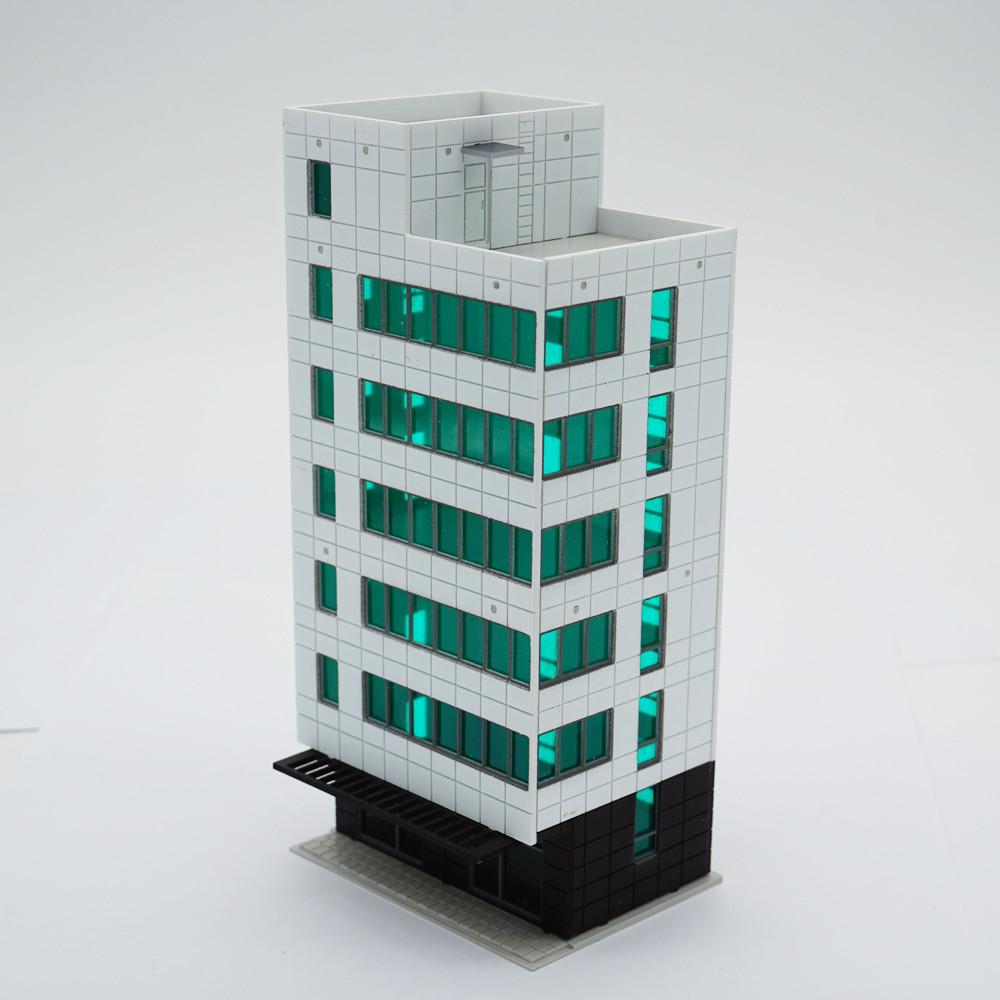 Outland Modellen Gekleurde Moderne Stad Zakelijke Gebouw Tall Kantoor N Schaal Railway