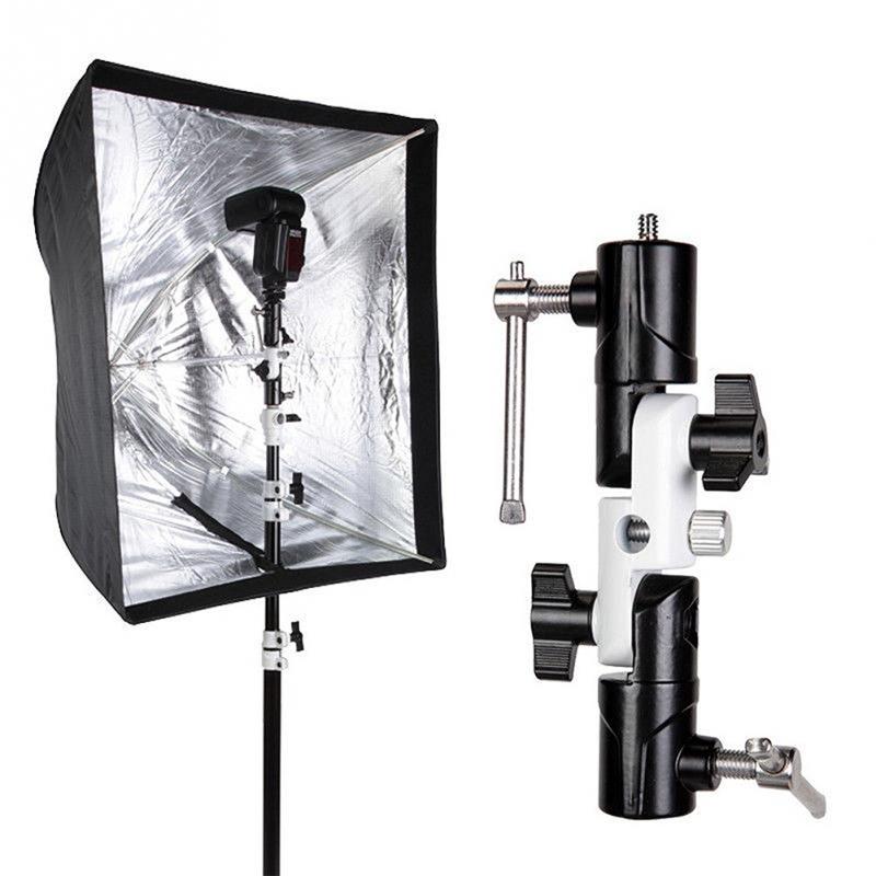 Soporte de Flash giratorio en forma de U ligero soporte de tres secciones soporte de luz/trípode/Flash/sombrilla para fotografía Universal