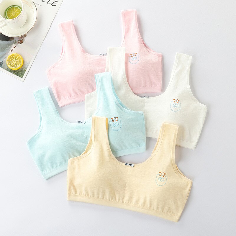 8-16 ans Coton Jeunes Filles Soutien-Gorge Respirant fille Sport Soutien-Gorge Sous-Vêtements Pour Enfants Adolescents Soutiens-gorge Avec Plastron Lingerie Gilet