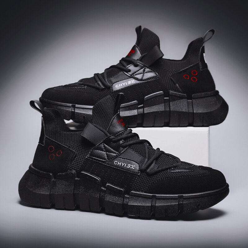 Mænd fritidssko lette åndbare sneakers trend udendørs snøresko behagelige gummi joker simple sneakers