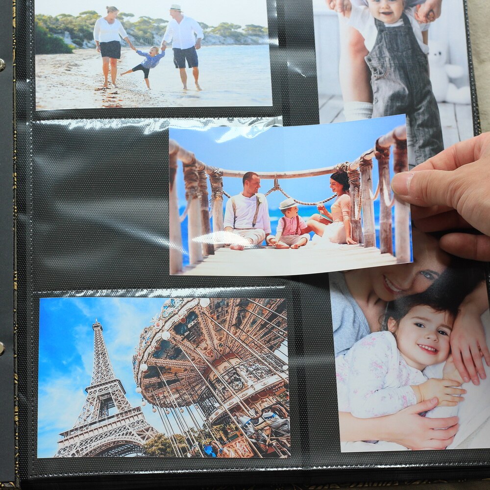 Fotoalbum 600 lommer 6 tommer holder premium-rammeovertræk familie bryllupsdag babyferie bundet i flere retninger