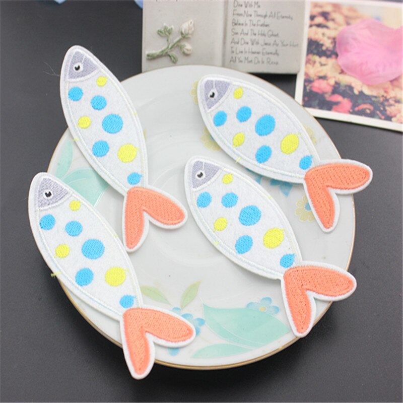 Sewing Clothes Patch Iron On Embroidery Patches Hotfix Applique Motifs Sew On Garment Stickers fish monkey horse Cool