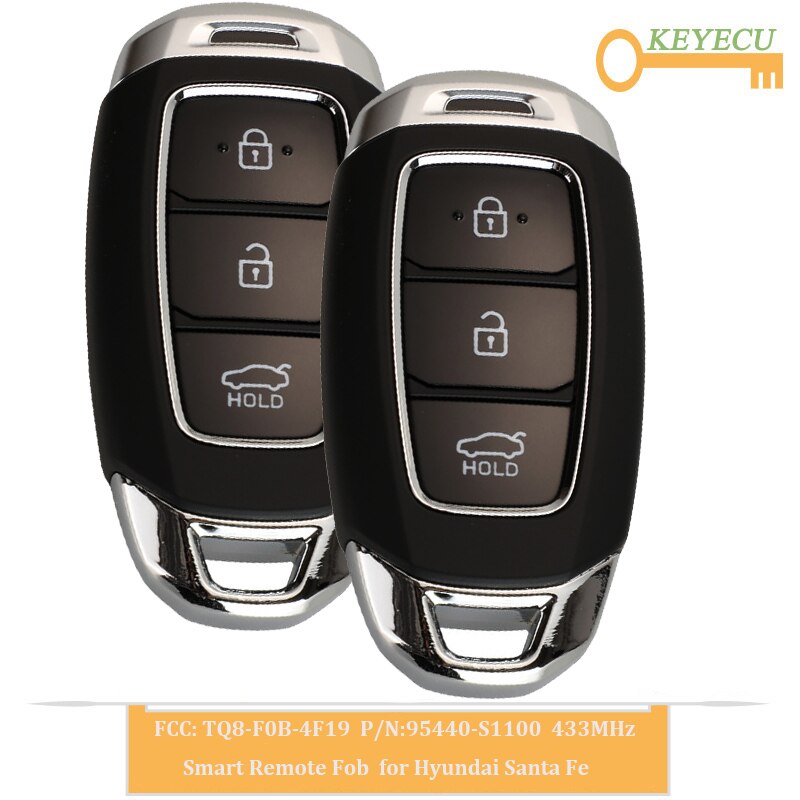 KEYECU Smart Remote Control Car Key 433MHz for Hyundai Santa Fe 95440-S1100 TQ8-F0B-4F19: 2PC