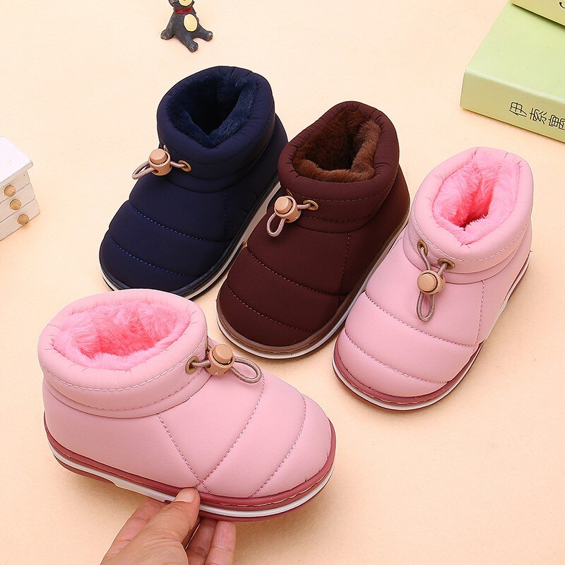 ENWAYEL bébé enfants hiver neige bottes enfants chaussures pour filles garçons bebe enfant en bas âge en cuir cheville fourrure peluche enfants fille