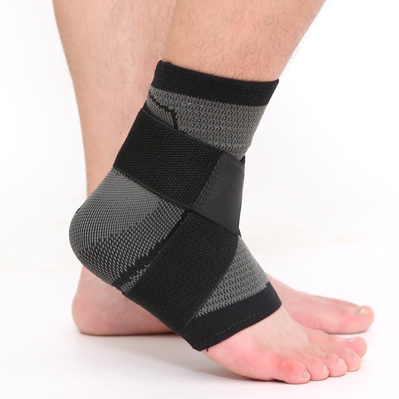 1 stks 3D Weven Elastische Enkel bandage Nylon Enkel Ondersteuning Brace met riem Basketbal Voetbal Taekwondo Fitness Hak Protector