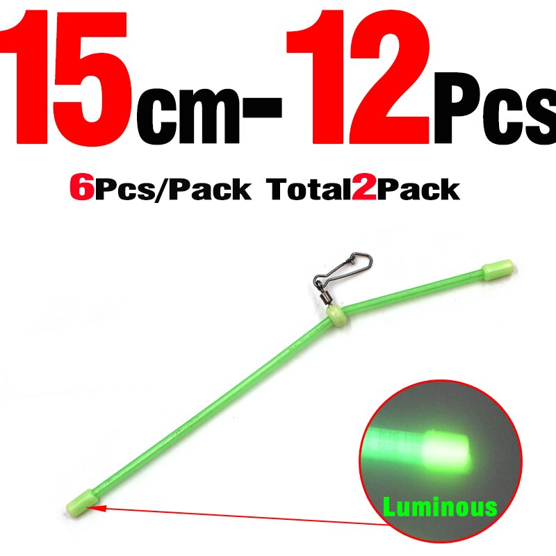 Mnft 12 stk havfiskeri plast lysrør balancebeslag hvid rullende snaplink anti-tangle bomme fiskegrej: Størrelse 15cm 12 stk