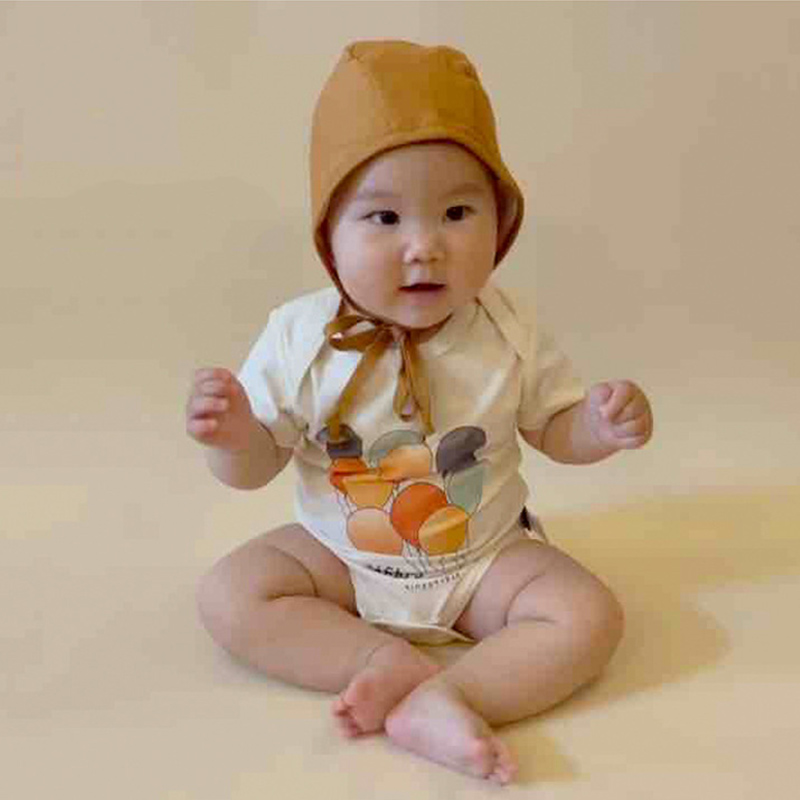 Niedlicher Baby-strampler mit hundemotiv, kurzärmelig, sommerkleidung aus dünner, atmungsaktiver baumwolle, neugeborenen-Karosserie, mädchen- und jungenoutfit