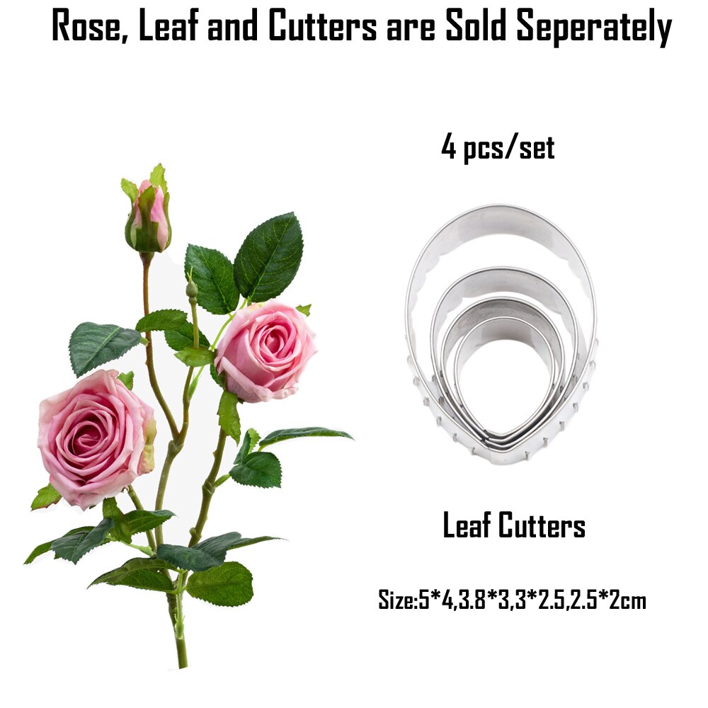 Rose Flower Petal Silicone Mold Form Cake Decorating Tools Fondant Sugarcraft Gumpaste Chocolate Baking Clay LeafMould M2882: E