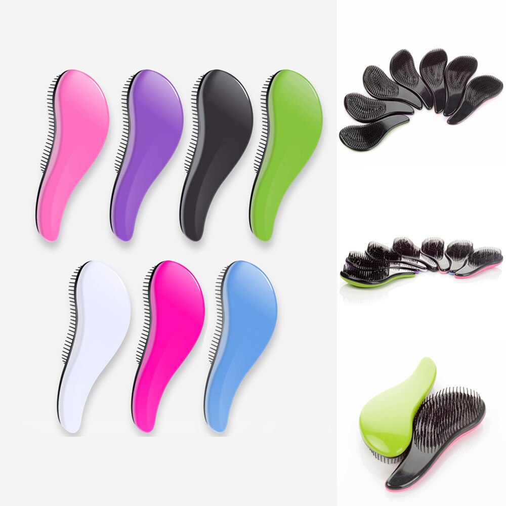 Mango de cepillo mágico antiestático para el pelo peine para desenredar, ducha, electrochapado, peine de masaje, utensilio de peluquería