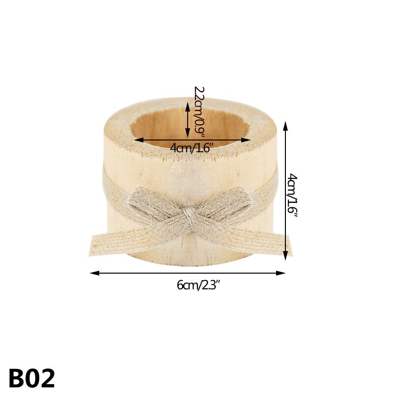 Retro Rustic Wedding Centerpieces Candle Decor Wooden Candle Holder Base Christmas Birthday Table Tea Light Candle Decor: B02