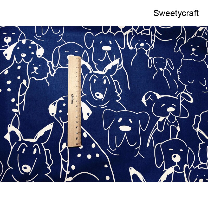 Printed Dot Dog Baby Cotton Twill Quilting Fabric by half meter for DIY Sewing Kids Bed Sheet Dress making Child cotton fabrics