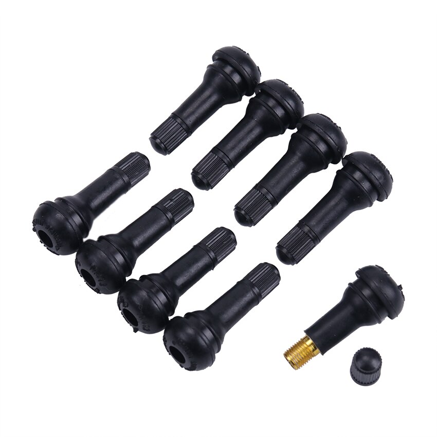 5Pcs Zwart Rubber TR-413 Snap-In Auto Wiel Band Tubeless Band Ventiel Met Dust Caps Wielen Banden onderdelen Auto Auto-accessoires