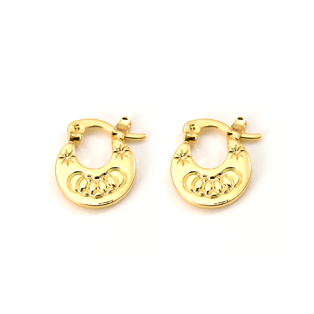 gold mini Kid Baby Little Girls jewelry Security Safety Princess Round Gold Huggies hoop earrings for women party Jewelry: a