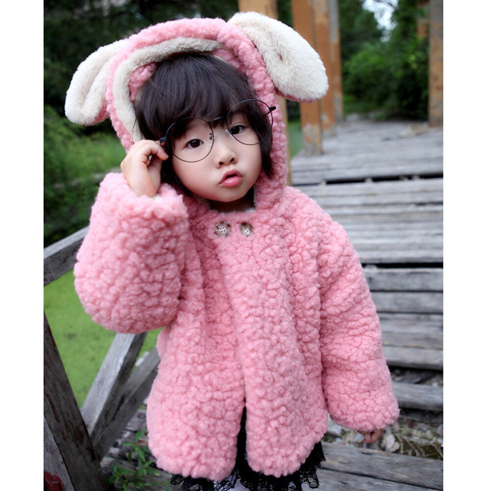 ARLONEET Jacke Baby Niedlichen Kaninchen Ohren Kapuzenmantel Kleinkind Für Mädchen Jungen Herbst Winter Mantel Dicke Warme freundlicher Kleidung BFOF