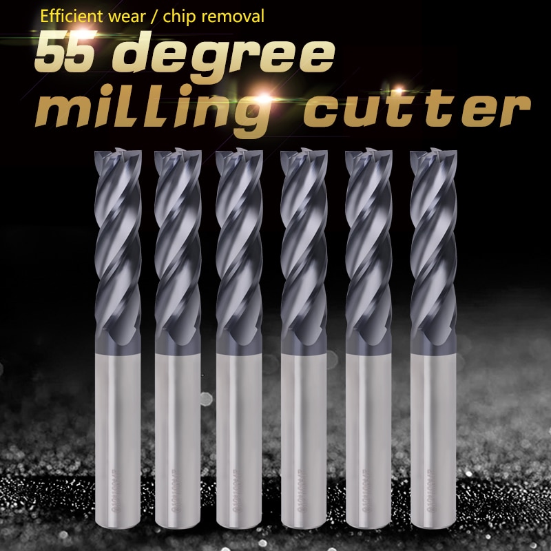 1 pces endmill hrc55 4 flauta cnc fraise 2mm 3mm 4mm 6mm 8mm 10mm carboneto end mill liga metal cortador de aço tungstênio fresa