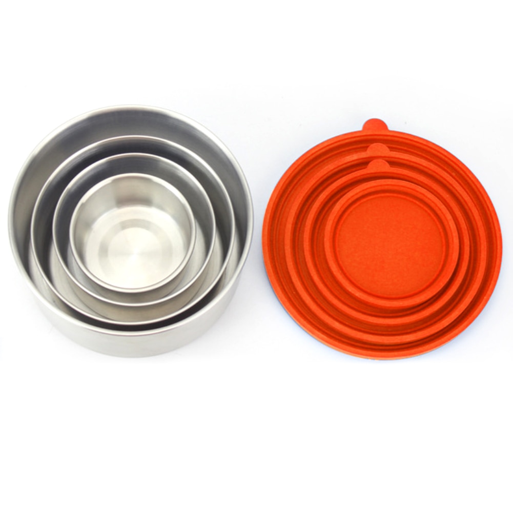 Edelstahl Frische Schüssel Lunchbox Snack Lagerung Container mit Silikon Deckel