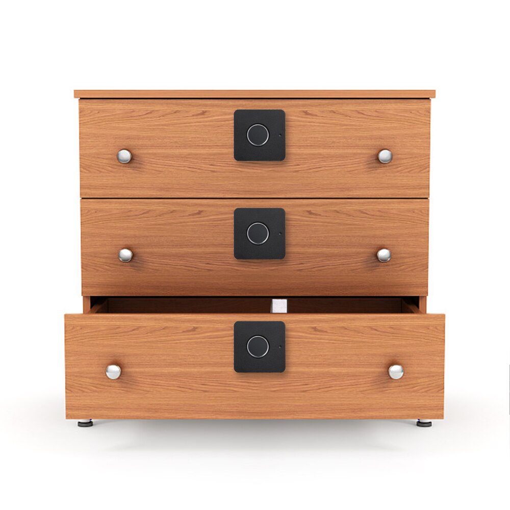 Smart Keyless Fingerprint Cabinet Lock Biometric Electric Lock Mini Portable Fingerprint Lock for Office Drawer File Cabinet