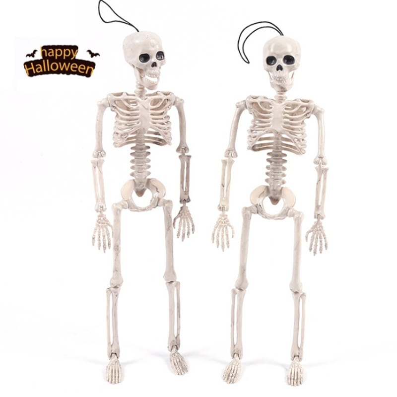 40cm Halloween Skeleton Plastic Human Skeleton Anatomical Model Skeleton for Halloween Party Haunted House Decoration Props Toys