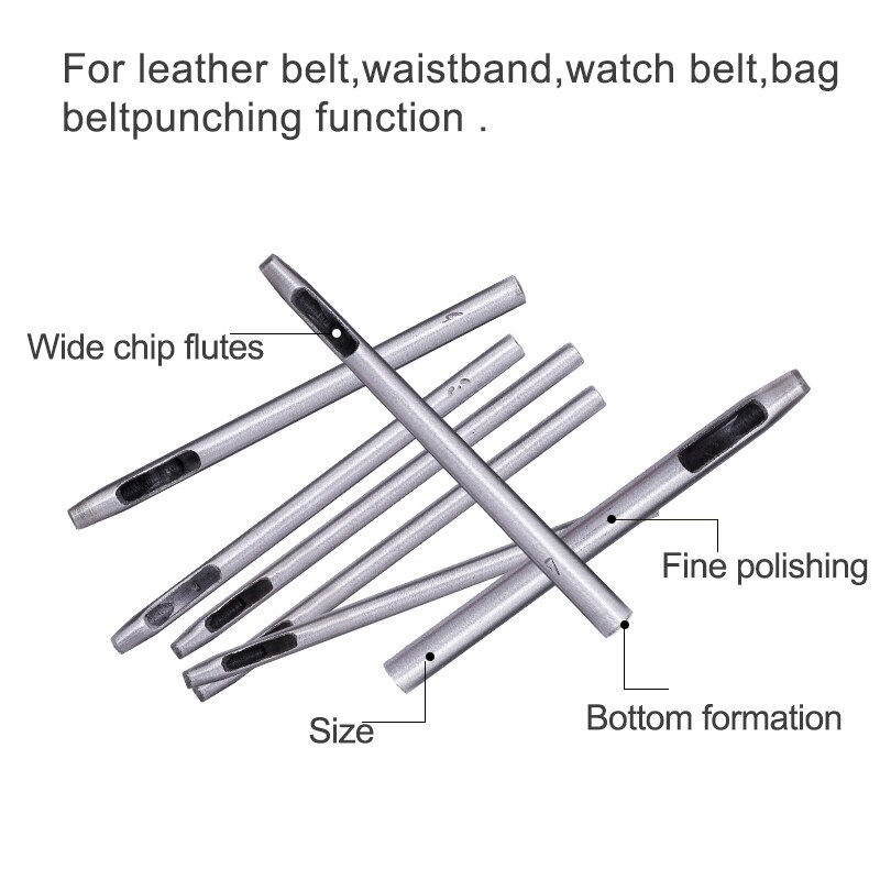 LMDZ 10Pcs Leather Hole Punch Hollow Punch Set Hollow Puncher Belt Belt Hole Puncher for Watch Bands Belts Working Leather Craft