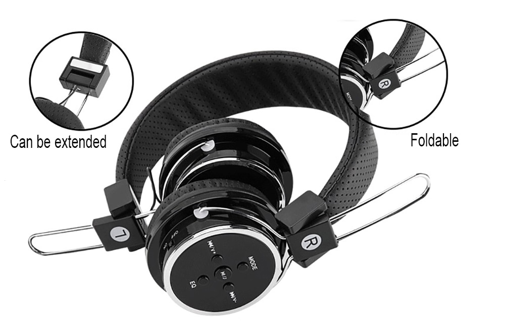 Casque d'écoute sans fil Bluetooth, Support TF, musique FM, pour téléphone portable
