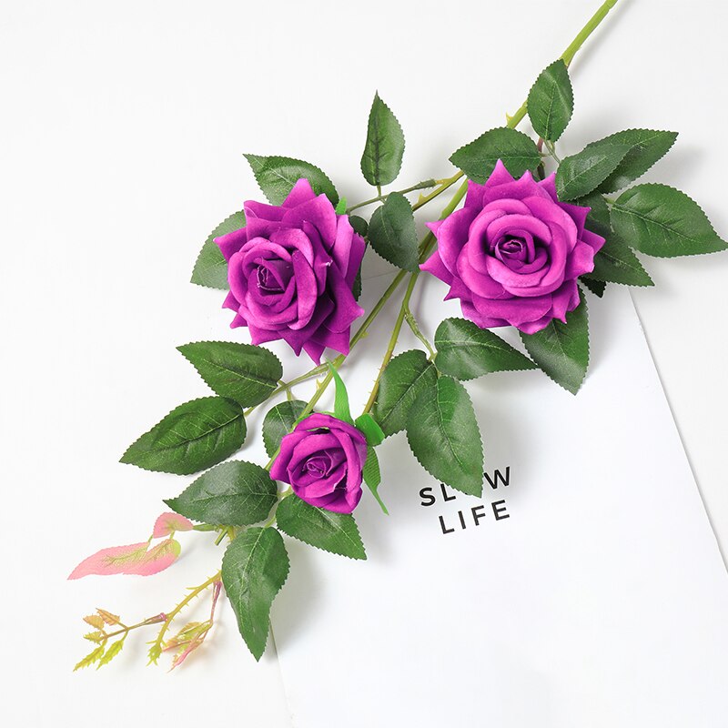 Artificial Flowers Rose Non-woven Fabrics Fabric 75cm long Flower Branch Wedding Pink Decoration Valentine's Day: SMTMQ071
