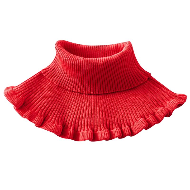 femmes hiver rouge noir épais tricot anneau écharpe Tube femmes tricoté écharpe coupe-vent plus cou guêtre cou écharpe: Red