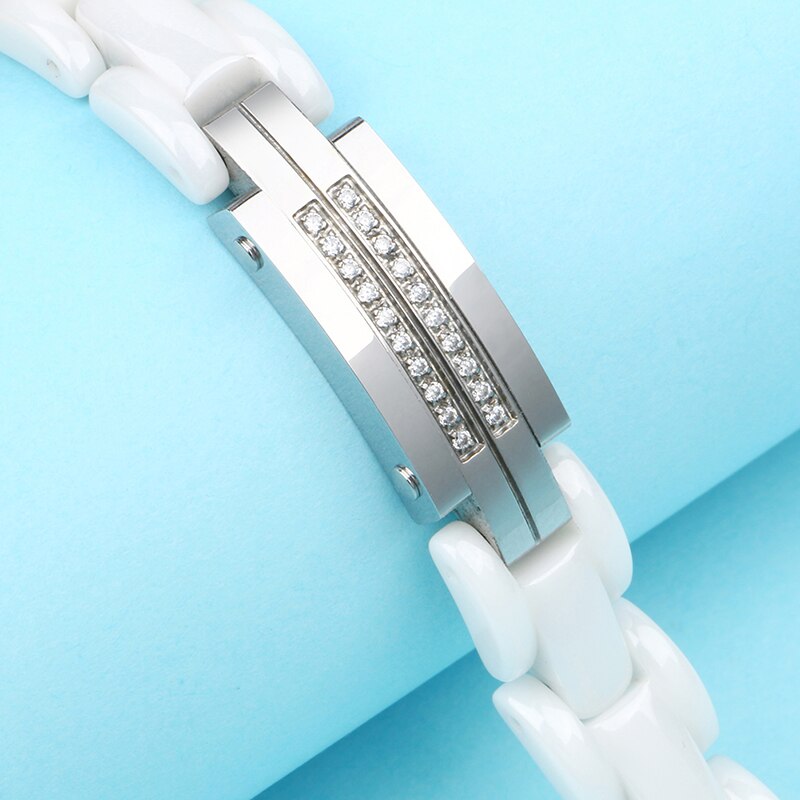 White Healthy Ceramic Rings for Women With Healthy Magnetic Bracelet for Women Power Therapy Magnets Jewelry