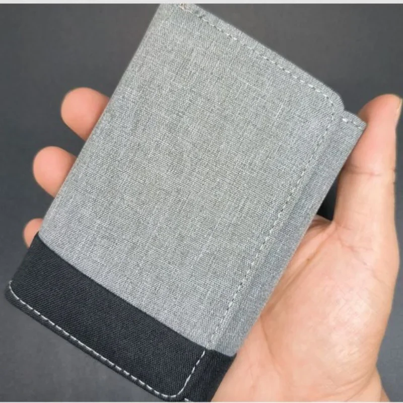 Herrenmode Kurze Segeltuch-Geldbörse Kontrastfarben Kleine dreifach gefaltete Geldbörse Kartenmünze Kleingeldtaschen