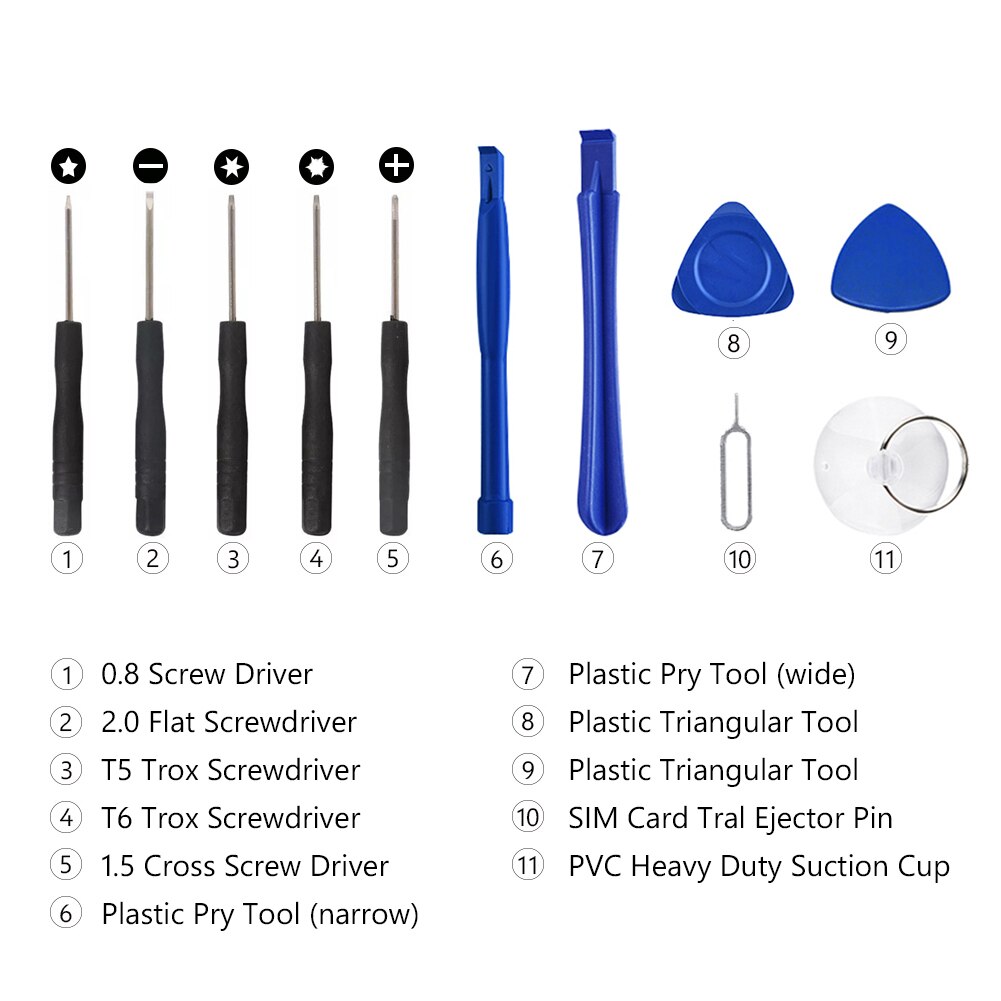 11 in 1 Screwdrivers Tool Set phone repair tools Kits mobile tools For samsung lcd s6 edge ferramentas para celular
