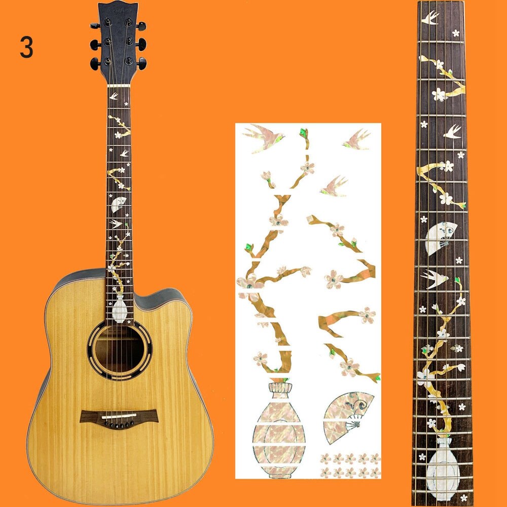 1 PC Ultra Thin Sticker Cross Inlay Decals Fretboard Sticker for Electric Acoustic Guitar Bass Guitarra Accessories: type3