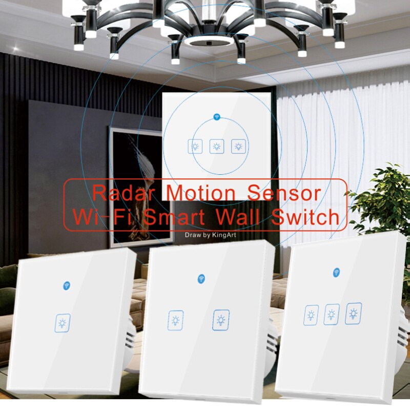 WiFi inteligente pared Interruptor táctil con Sensor de movimiento tableta amortiguador Tech accesorio beige Rojo Negro compruebe Tartan tableta amortiguador pandilla interruptor de la luz de 220V de casa inteligente apoyo aplicación EWeLink Alexa de Google