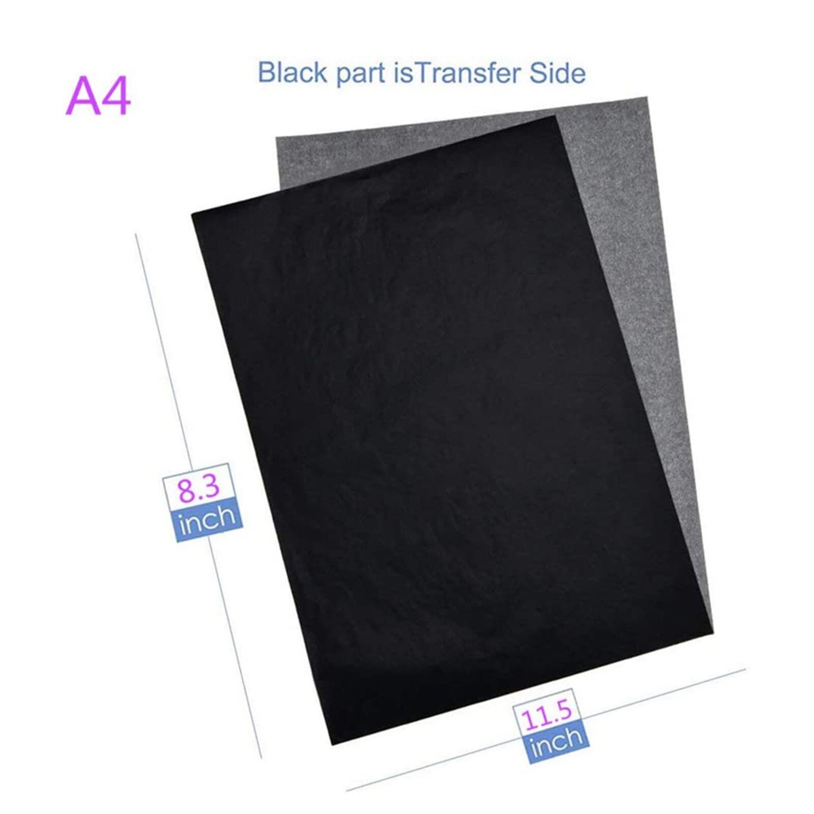 100pcs Carbon Paper Transfer Copy Sheets Graphite Tracing A4 For Wood Canvas Repeated Use Carbon Papers Drawing Paper Stationery