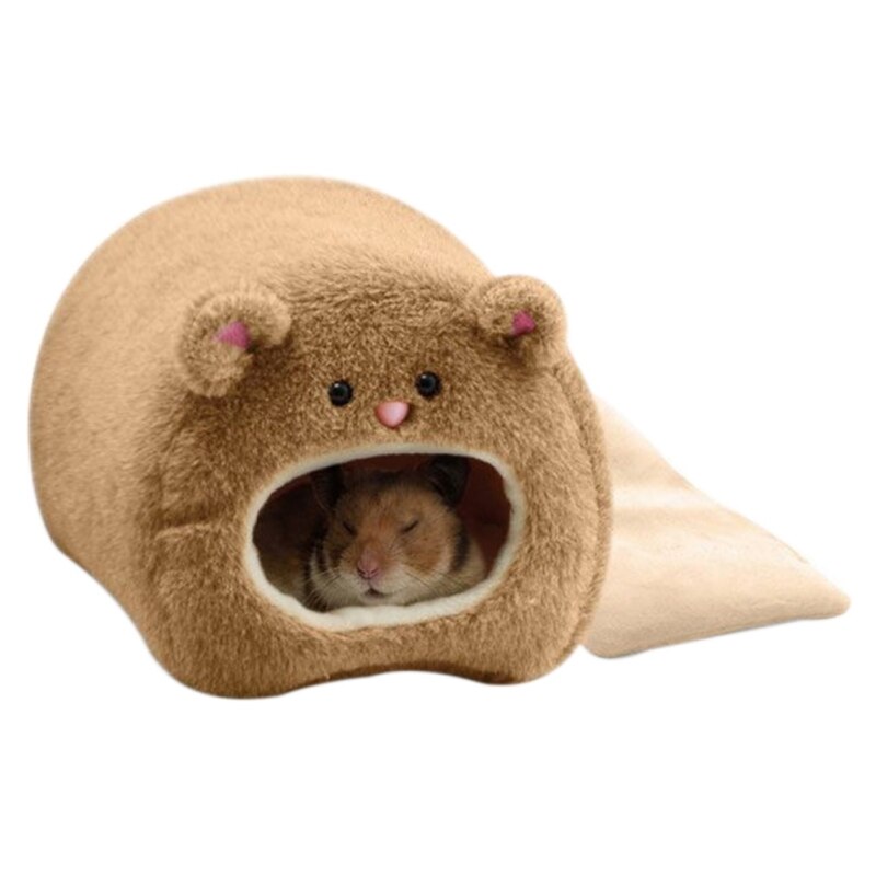 Leuke Ratten Hamster Winter Warm Fleece Opknoping Kooi Hangmat Schattige Beer Huis met Bed Mat voor Kleine Harige Dieren