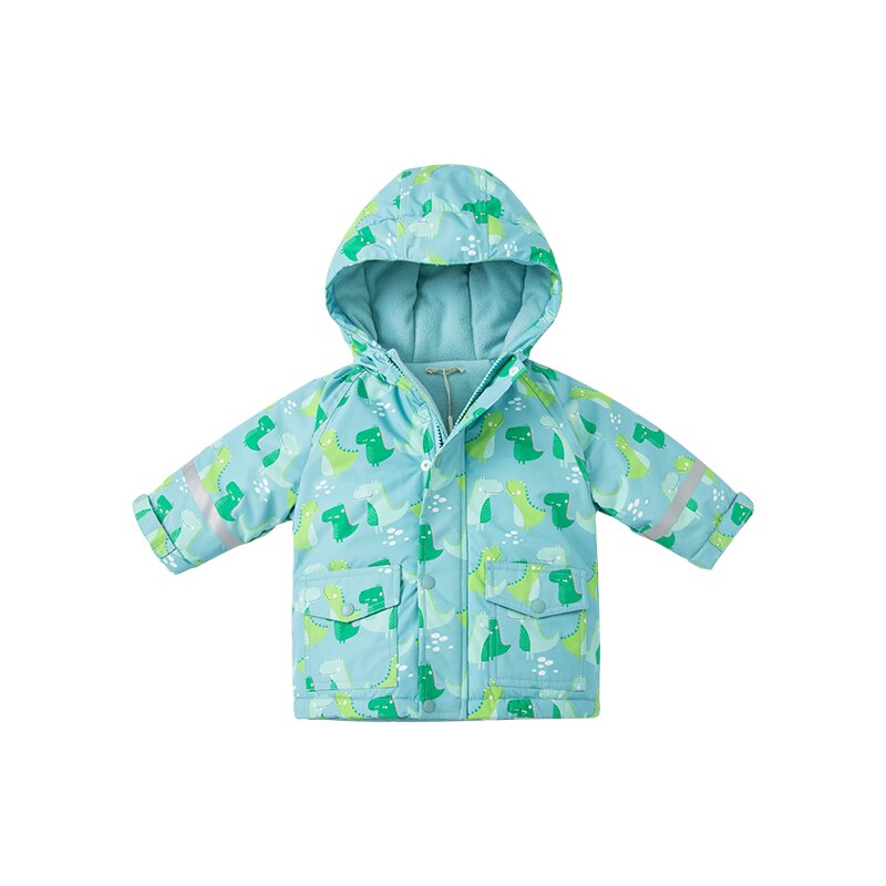 DBZ20121-Abrigo acolchado con bolsillos de dibujos animados para bebé, ropa de abrigo para niño y niña, prendas de vestir de invierno, unisex: blue print / 4Y (100cm)