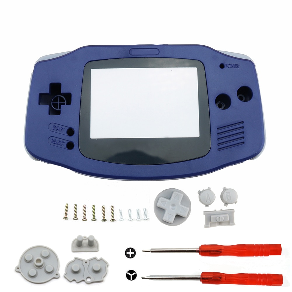 YuXi DIY Full set housing shell cover case w/ conductive rubber pad buttons and Screwdriver for GameBoy Advance for GBA console