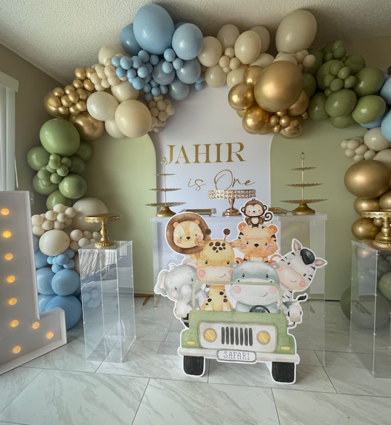 Kt Board Safari Animal Cutout Backdrop 12/18/24/35inch Birthday Board for Party Baby Shower Stand Up Prop Safari Wild One