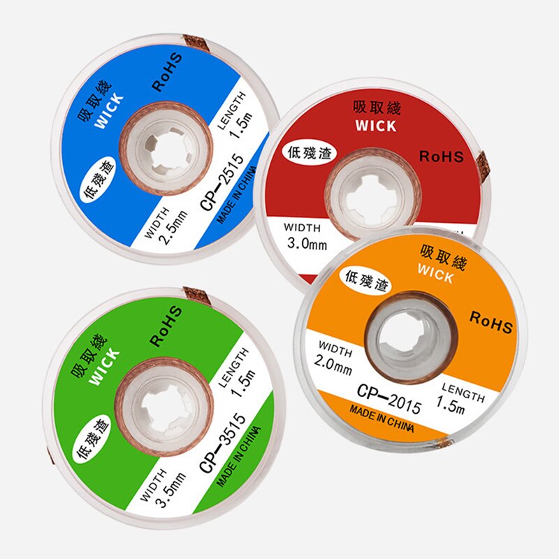 Desoldering Braid Copper Solder Wire Soldering Wick Tin Remove Braided Welding Wire Cord Flux BGA Repair Tool 2/2.5/3/3.5mm Wide