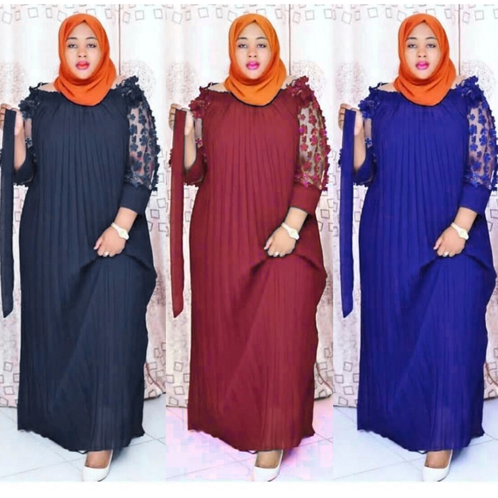 MD African Dresses For Women Off Shoulder Mesh Maxi Dress Party Abaya Lady Plus Size Evening Gowns